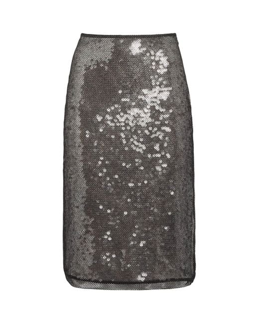 Camilla & Marc Gray Sequin Façade Midi Skirt
