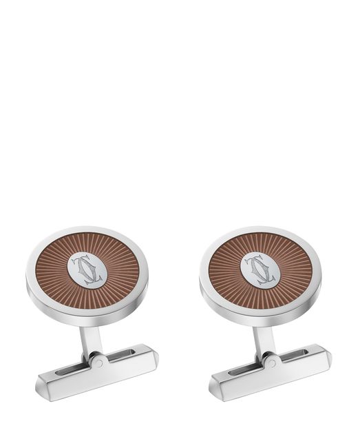 Cartier Metallic Sterling And Lacquer Double C De Cufflinks for men