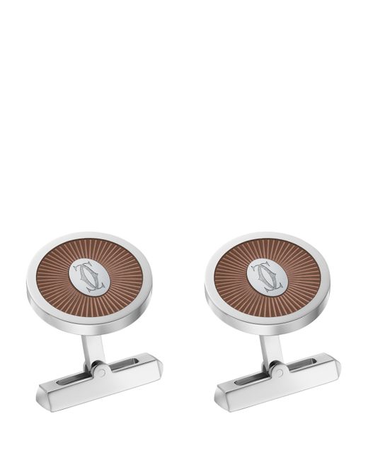 Cartier Metallic Sterling And Lacquer Double C De Cufflinks for men