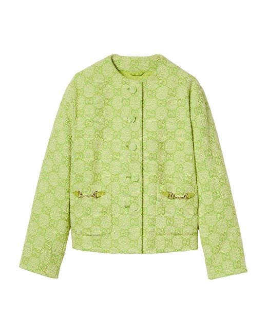 Gucci Green Bouclé Cotton Jacket