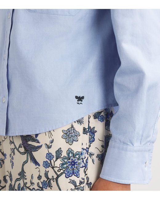 Weekend by Maxmara Blue Cotton Cropped Shirt