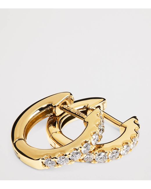 Harrods Metallic And Diamond Huggie Earrings