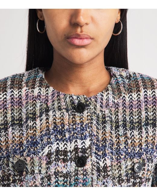 Missoni Gray Zigzag Bouclé Sequinned Jacket