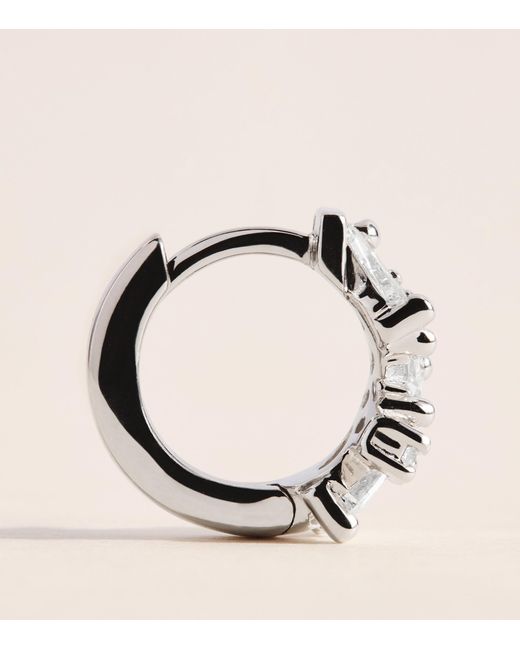 Suzanne Kalan White And Diamond Frenzy Huggie Earrings