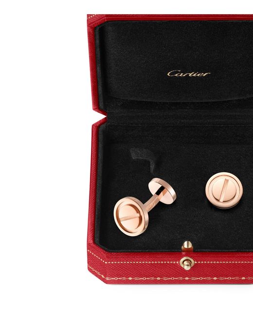 Cartier Pink Rose Gold Love Cufflinks