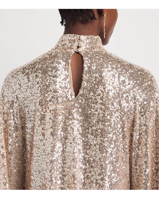 Taller Marmo Metallic Sequinned Casta Disco Kaftan Maxi Dress