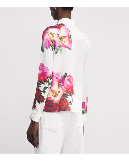 Alice + Olivia Pink Silk Floral Willa Blouse