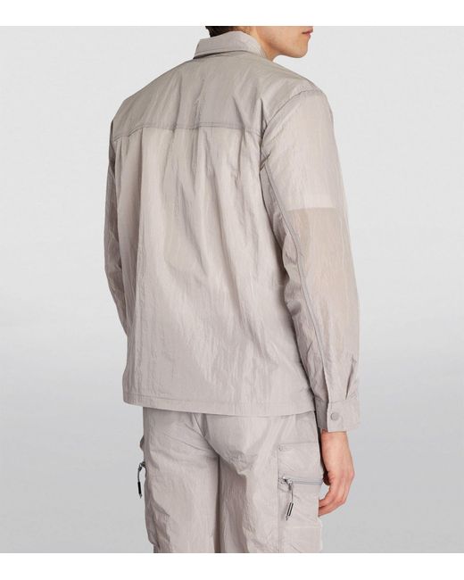 Rains Gray Technical Kano Overshirt Jacket for men