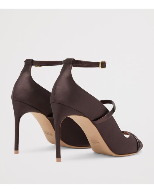 Malone Souliers Brown Satin Cynthia Heeled Sandals 90