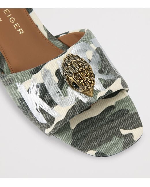 Kurt Geiger Green Camouflage Kensington Sandals