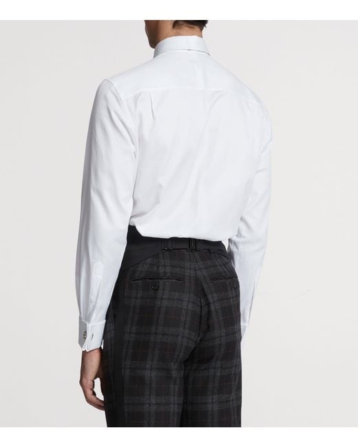 Dunhill White Cotton Oxford Evening Shirt for men