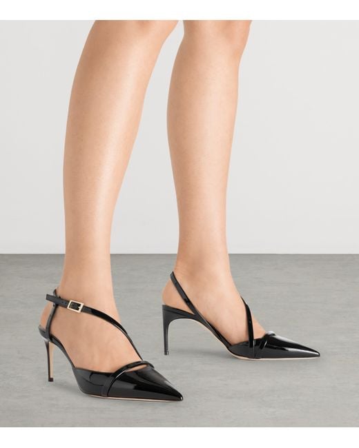 Malone Souliers Black Patent Leather Valeria Slingback Pumps 70
