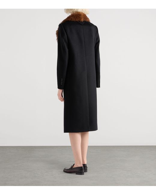 Prada Black Cashmere Double-Breasted Coat