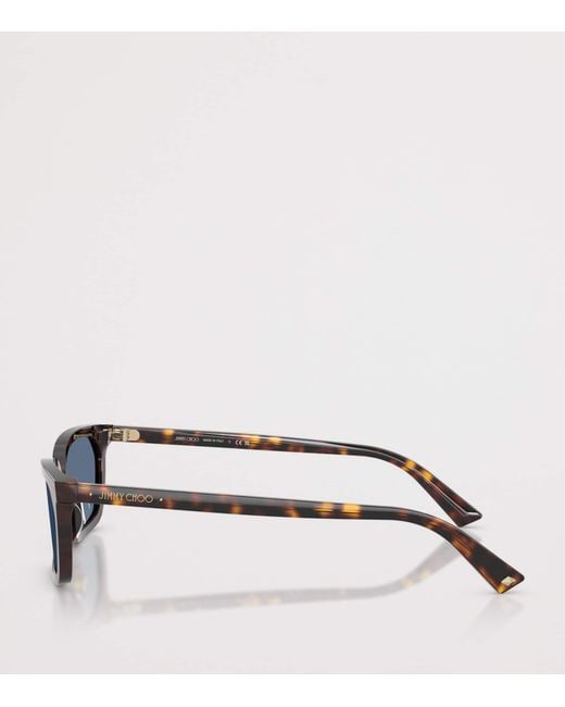 Jimmy Choo Blue Tortoiseshell Rectangular Sunglasses