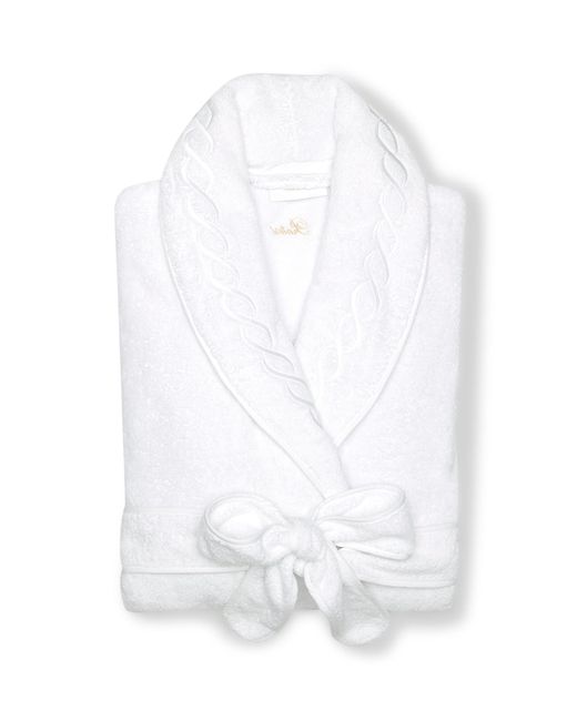 Pratesi White Cotton Treccia Bathrobe