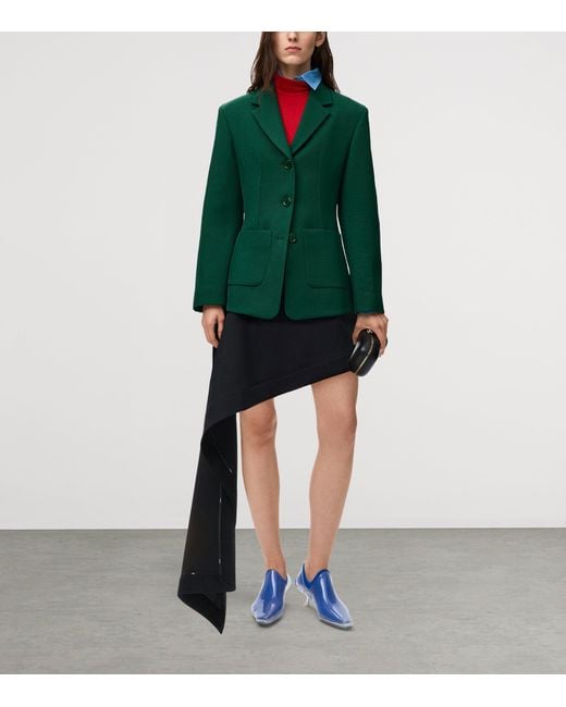 Loewe Black Wool Draped Mini Skirt