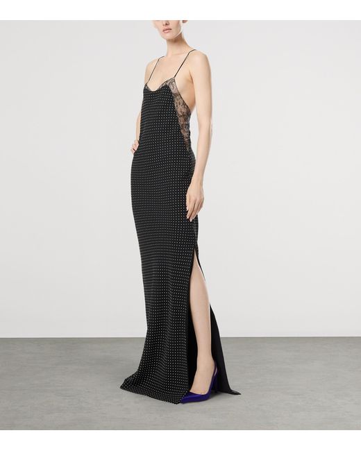 Tom Ford Black Silk Lace Maxi Dress