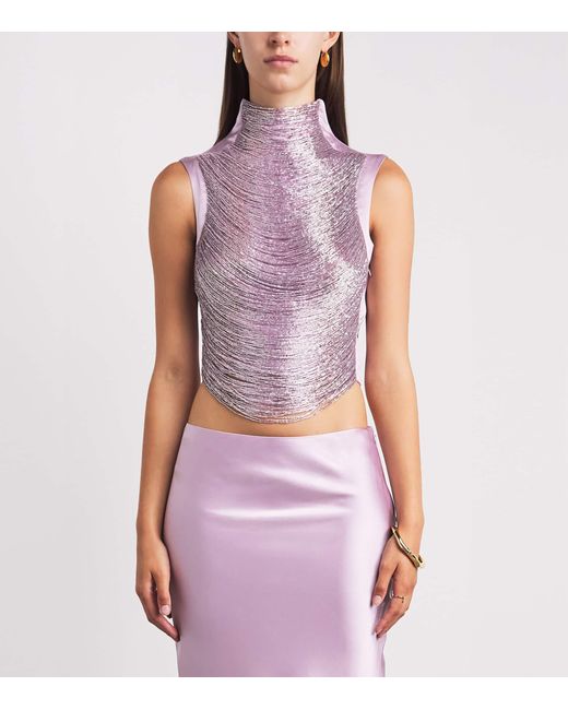 Cult Gaia Purple Beaded Taraji Top