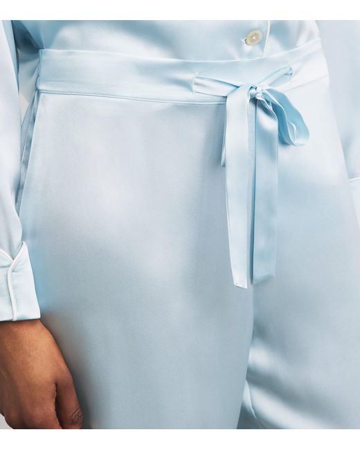 Olivia Von Halle Blue Silk Coco Pyjama Set