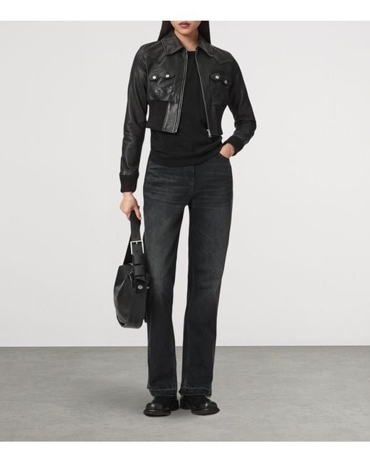 AllSaints Black Leather Lena Jacket