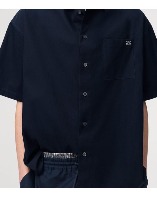 Loewe Blue Anagram Short-Sleeve Shirt for men