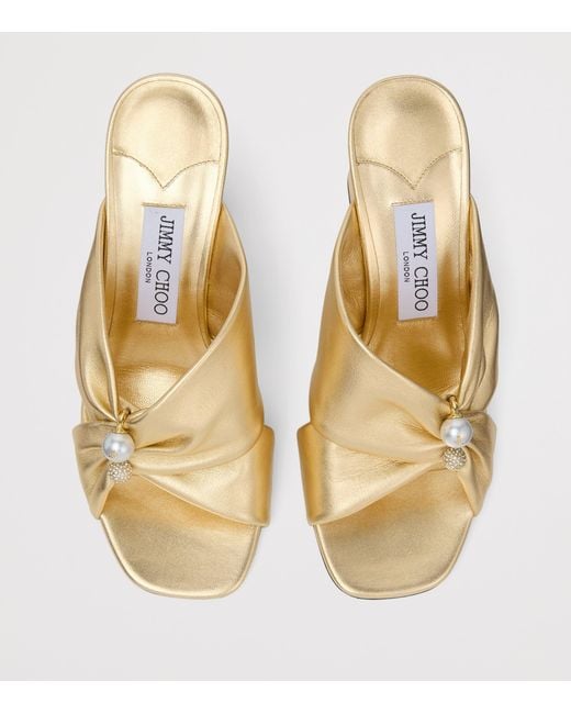 Jimmy Choo Natural Rafi 85 Leather Heeled Sandals