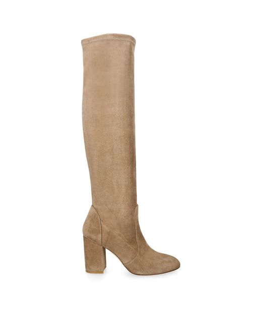 Stuart Weitzman Natural Suede Yuliana Slouch Boots 85