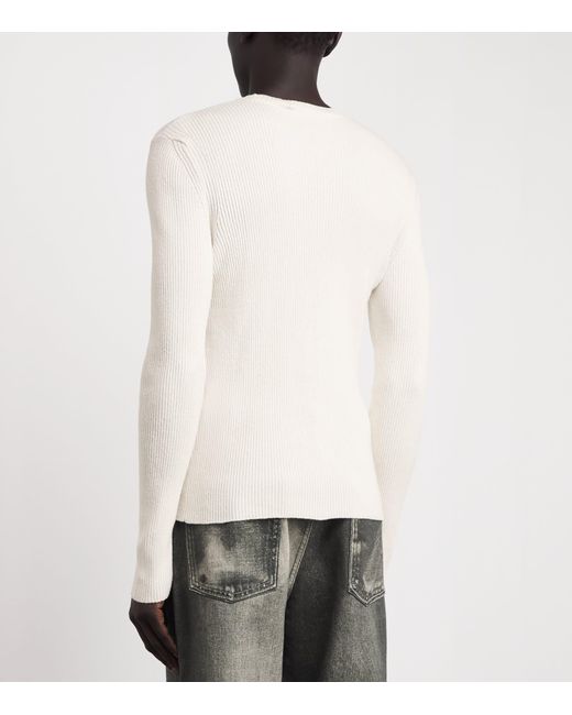 Our Legacy White Silk Compact Long-Sleeve T-Shirt for men