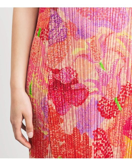Pleats Please Issey Miyake Pink Pleated Foggy Forest Midi Dress