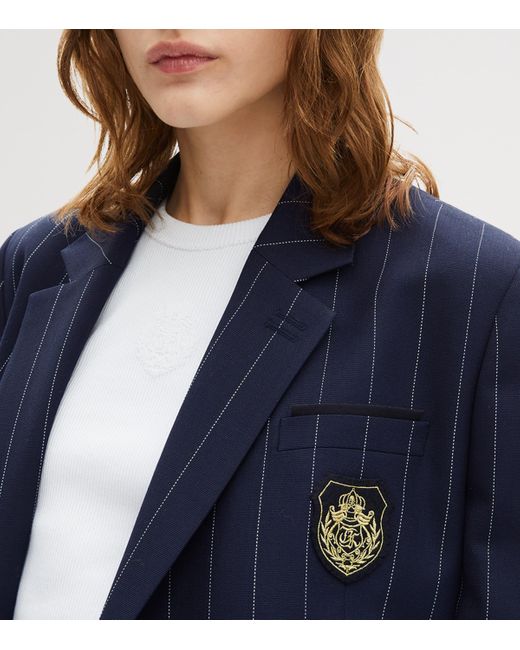 The Kooples Blue Stripe Double-Breasted Blazer