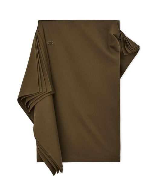 Loewe Green Asymmetric Midi Pencil Skirt