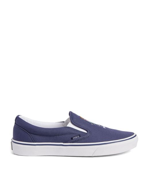 Polo Ralph Lauren Polo Bear Keaton Slip-on Sneakers in Blue for Men | Lyst