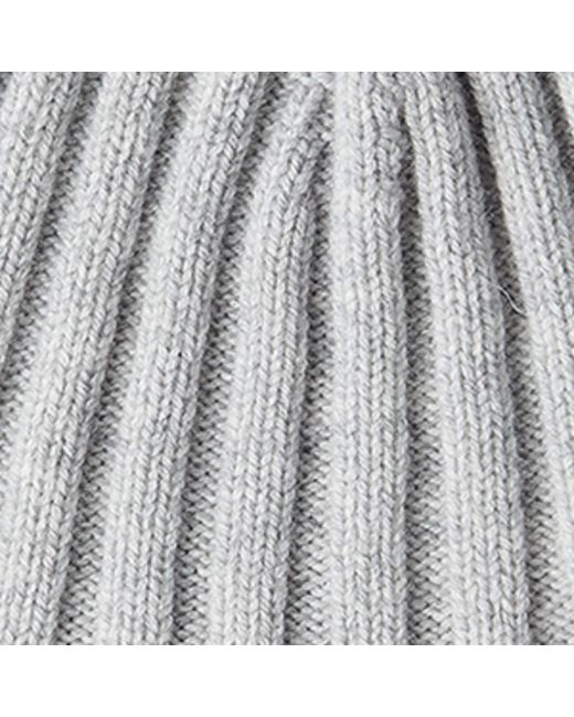 Brunello Cucinelli Gray Cashmere Ribbed Beanie for men