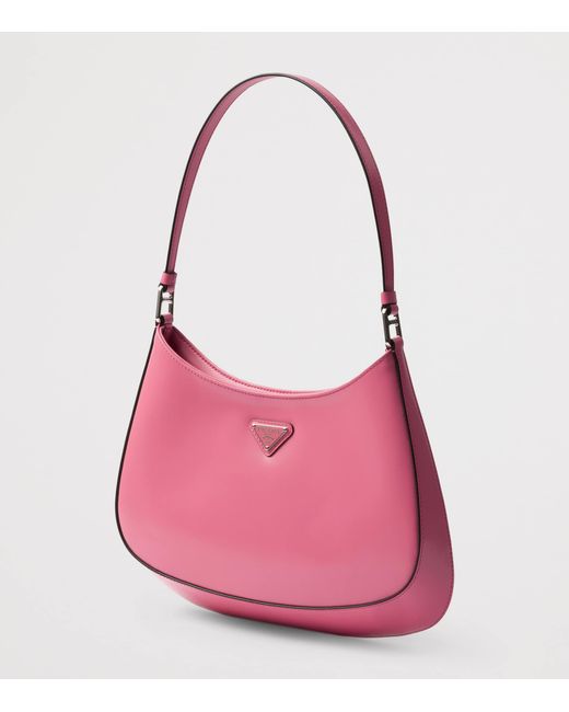 Prada Pink Brushed Leather Cleo Shoulder Bag