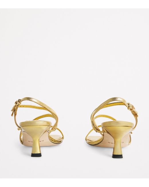 Sandro Metallic Leather Heeled Sandals 65