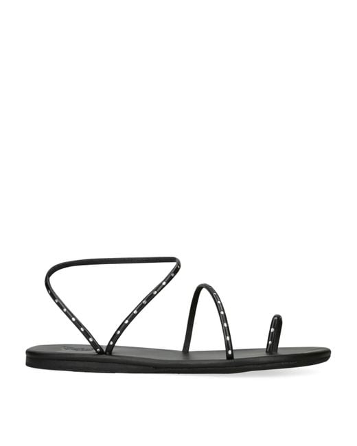 Ancient Greek Sandals Black Leather Astro Sandals