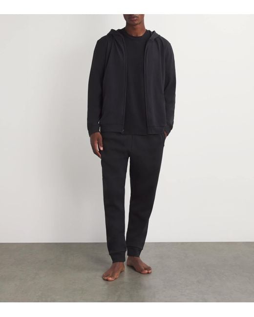 Skims Black Jersey Lounge Zip-Up Hoodie for men