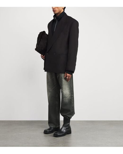Our Legacy Blue Leather Camion Ankle Boots for men