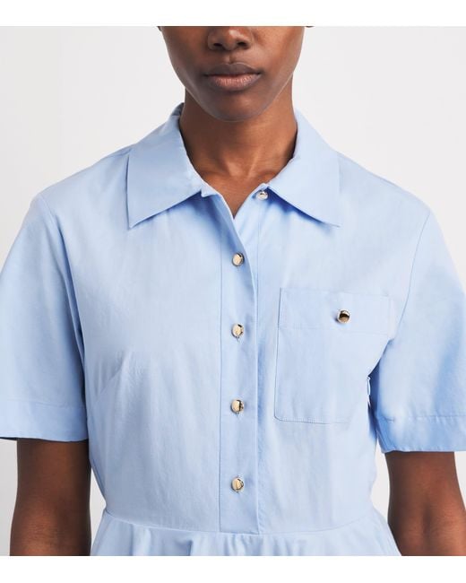 Maje Blue Poplin Mini Shirt Dress