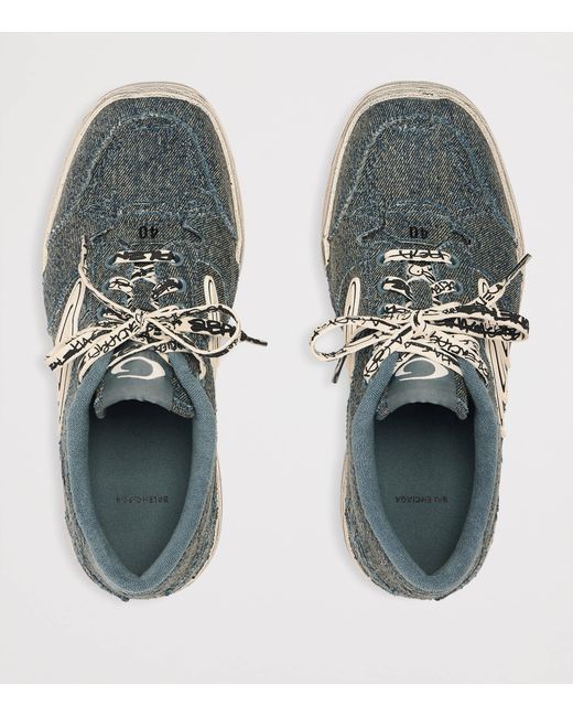 Balenciaga Green Denim Hamptons Sneakers