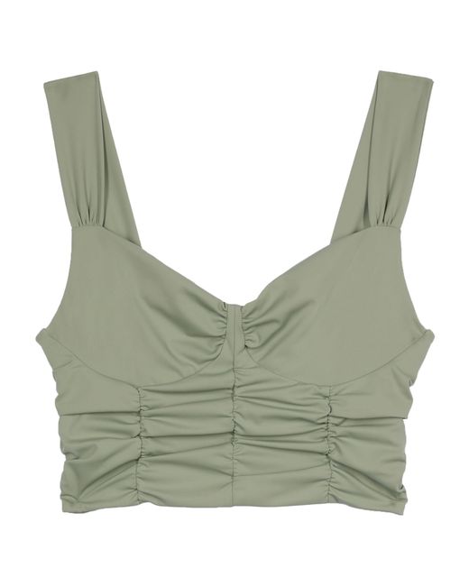 The Kooples Green Ruched Crop Top