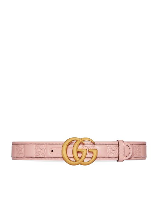 Gucci Pink Gg Marmont Matelassé Belt