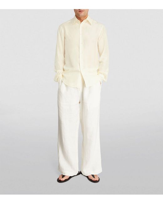Barena White Silk Long-sleeve Shirt for men