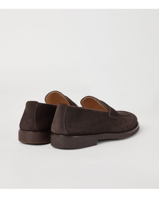 Brunello Cucinelli Brown Suede Loafer Sneakers for men
