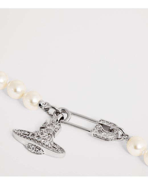 Vivienne Westwood White Orb Lucrece Bracelet for men