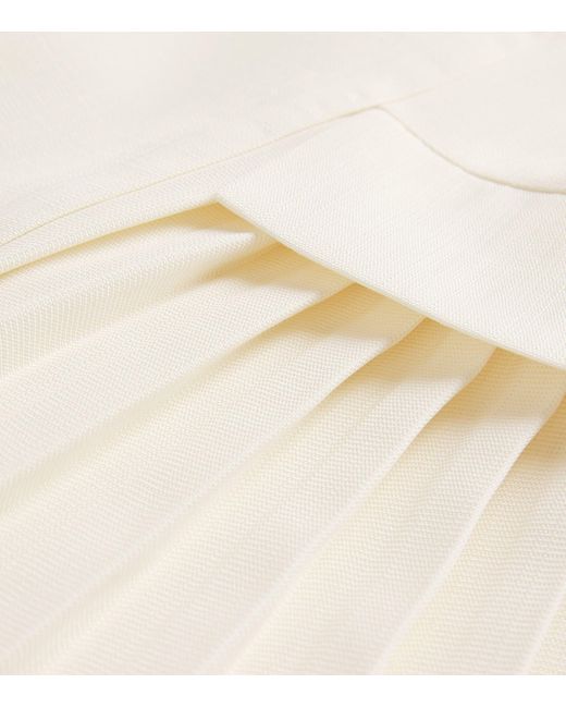 Sandro White Pleated Mini Dress