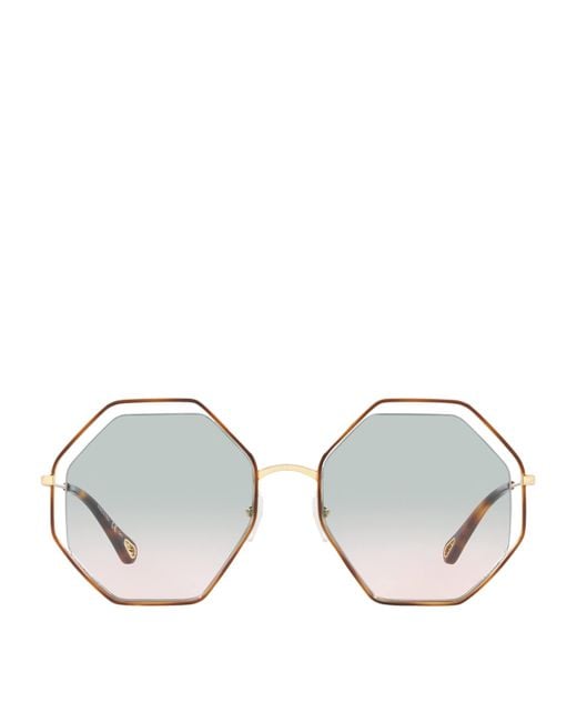 Chloé Gray Poppy Octagonal Sunglasses