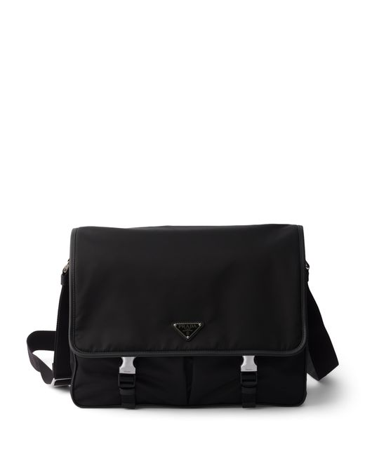 Prada Black Re-Nylon And Saffiano Leather Shoulder Bag for men