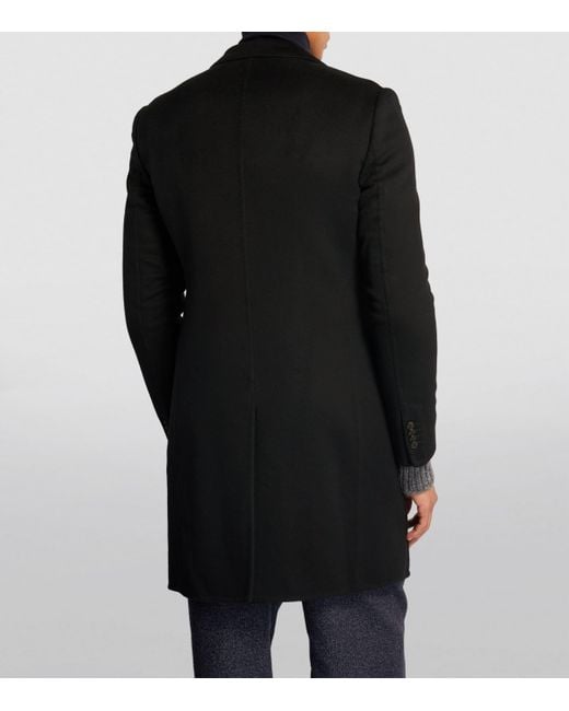 Giorgio Armani Black Cashmere Single-Breasted Coat for men