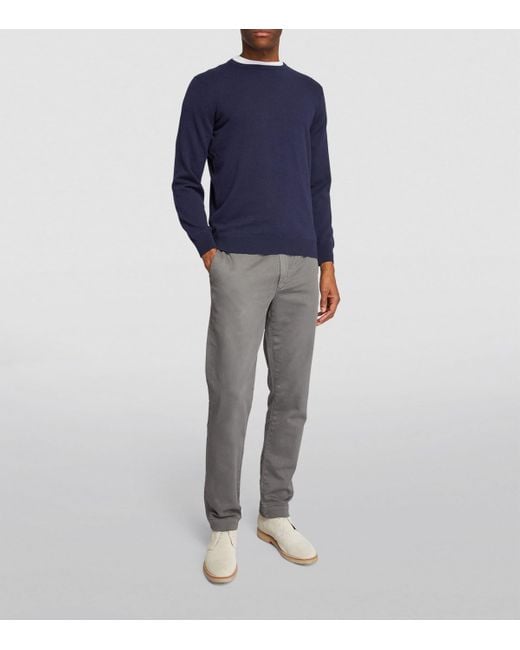 Harrods Blue Cashmere Crew-Neck Sweater for men